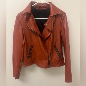 Forever 21 Hooded Faux Leather Jacket